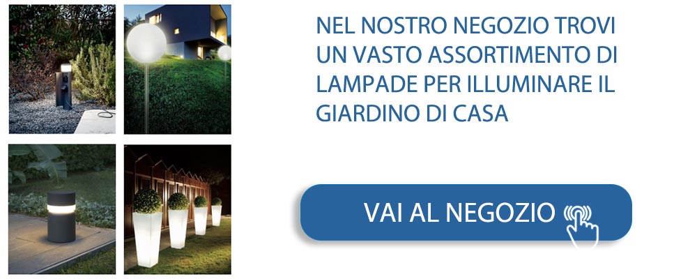 Negozio di lampade per illuminare il giardino di casa