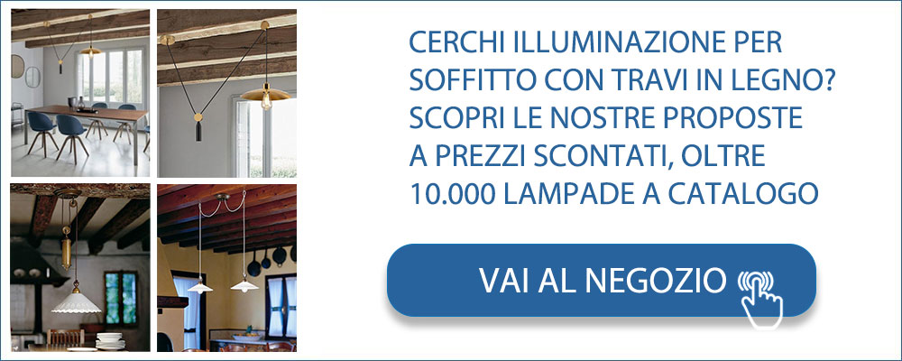 Vai al negozio di illuminazione per soffitto con travi in legno